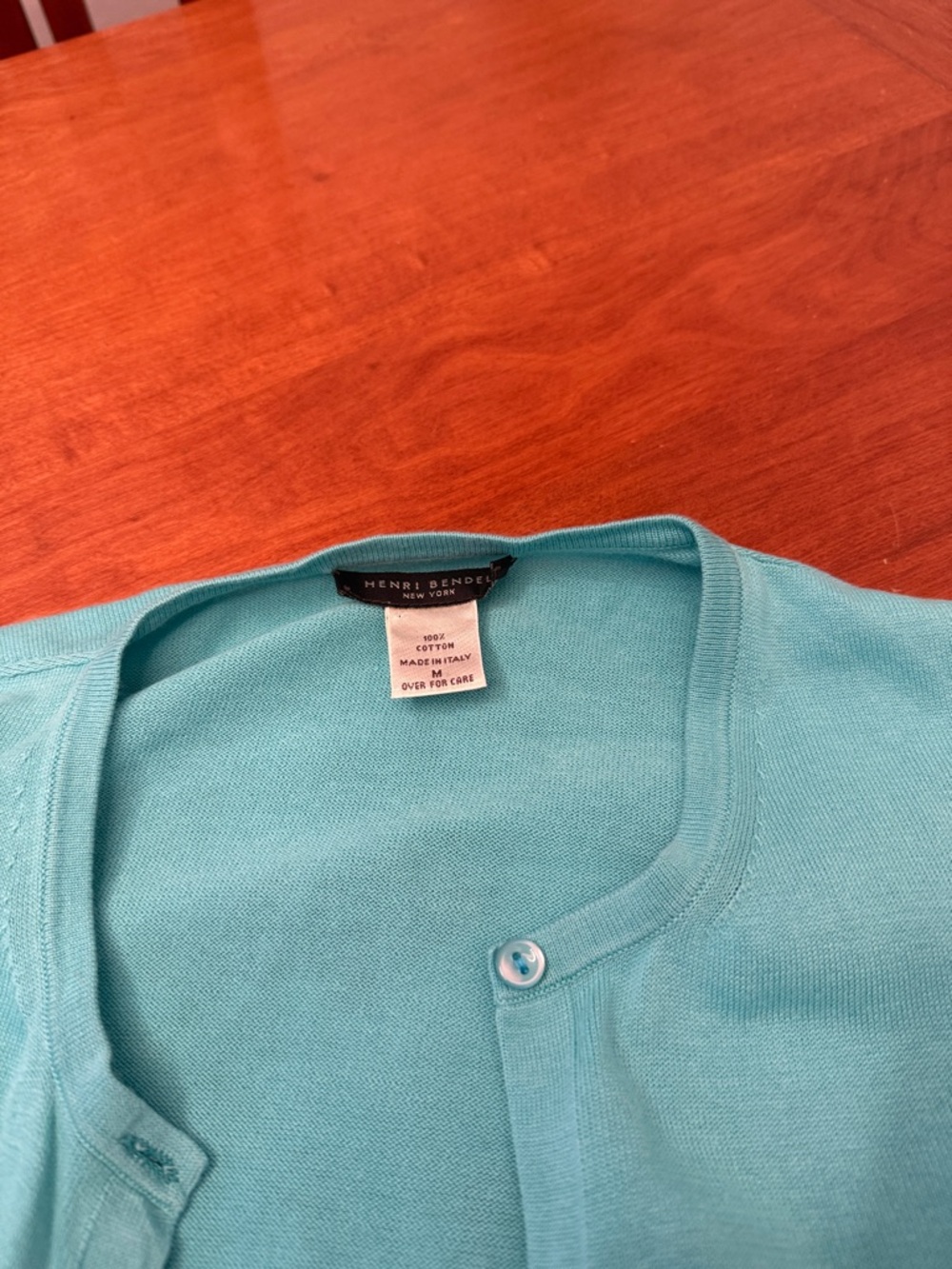 Henry Bendel Turquoise Short Sleeve Sweater with Matching Cardigan like new - Picture 2 of 4